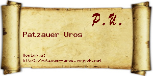 Patzauer Uros névjegykártya